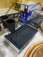 ⁦Égouttoir à Vaisselle 2 Niveaux avec Porte Ustensiles et Plateau d’égouttement⁩ - الصورة ⁦7⁩