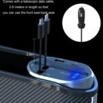 ⁦Organisateur 5 en 1 pour siège auto avec chargeur sans fil et 2 câbles télescopiques⁩ - الصورة ⁦2⁩