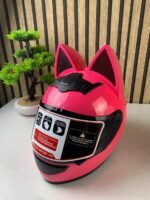 ⁦Casque de moto pour femme et fille avec oreilles de chat - خوذة احترافية للنساء⁩ - الصورة ⁦9⁩