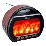 ⁦Haut Parleur Bluetooth sans fil Motif Flamme Style Rétro FP-535 – مكبر صوت بلوتوث⁩ - الصورة ⁦2⁩
