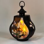 ⁦Lanterne Décorative Ramadan Mubarak Veilleuse LED à Effet Flamme – فانوس مضيء مع خطاف لتزيين رمضان⁩ - الصورة ⁦3⁩