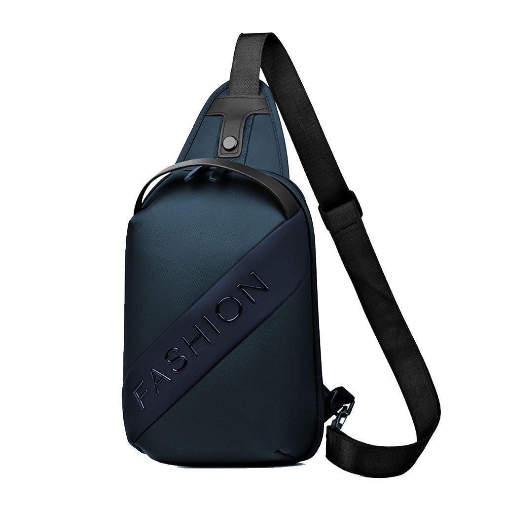 Fashion-Black-13-2.jpg Fashion Black Sac de poitrine décontracté pour hommes avec bandoulière LX068 - Bleu - الصورة 1