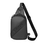 Fashion Black Sac de poitrine décontracté pour hommes avec bandoulière LX068 - Gris