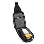 ⁦Fashion Black Sac de poitrine décontracté pour hommes avec bandoulière LX068 - Noir⁩ - الصورة ⁦4⁩