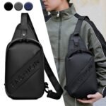 Fashion Black Sac de poitrine décontracté pour hommes avec bandoulière LX068 - Noir