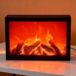 ⁦Cheminée LED décorative effet flammes forme rectangulaire V2⁩ - الصورة ⁦2⁩