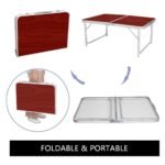 ⁦Table pliante valise Portable en métal aluminium 120 x 60 x 70 cm⁩ - الصورة ⁦3⁩