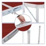 ⁦Table pliante valise Portable en métal aluminium 120 x 60 x 70 cm⁩ - الصورة ⁦4⁩