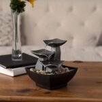 ⁦Fontaine à eau cascade avec éclairage LED pour décoration intérieure et ambiance V4⁩ - الصورة ⁦4⁩