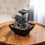 ⁦Fontaine à eau cascade avec éclairage LED pour décoration intérieure et ambiance V4⁩ - الصورة ⁦5⁩