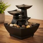 Fontaine à eau cascade avec éclairage LED pour décoration intérieure et ambiance V4