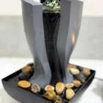 ⁦Fontaine à eau en forme de tour cascade avec boule de cristal et éclairage LED V6⁩ - الصورة ⁦2⁩