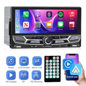 Autoradio 2 Din avec Carplay et Android Auto Ecran Tactile avec Mirror Link – جهاز راديو سيارة