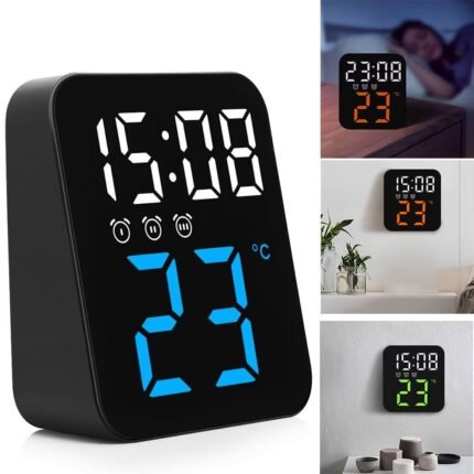 Horloge Murale Électronique avec Température GH8015 – ساعة إلكترونية مع عرض درجة الحرارة