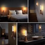 ⁦Applique murale rechargeable en bois avec détecteur de mouvement effet glow – مصباح جداري محمول⁩ - الصورة ⁦2⁩
