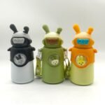 ⁦Bouteille Thermos en Acier Inoxydable 500 ml avec Paille, Motif Lapin pour Enfants⁩ - الصورة ⁦6⁩