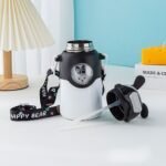 ⁦Bouteille Thermos en Acier Inoxydable 500 ml avec Paille, Motif Lapin pour Enfants⁩ - الصورة ⁦8⁩
