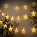 ⁦Guirlande Lumineuse Étoiles Dorées 16 LED avec Maillage Métallique – سلسلة أضواء رمضانية⁩ - الصورة ⁦2⁩