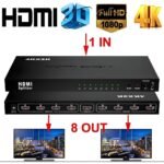 ⁦Répartiteur Vidéo HDMI 1x8 avec 8 Ports Compatible 4K – HDMI X8 موزع⁩ - الصورة ⁦6⁩