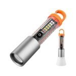 ⁦Lampe de Poche LED Multi-Fonction avec Zoom, Laser et 8 Modes d’Éclairage – Torche Étanche pour Camping d’Urgence avec Magnet⁩ - الصورة ⁦3⁩