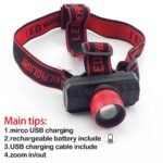 ⁦Lampe Frontale 3 Modes Rechargeable – مصباح تخييم عالي السطوع⁩ - الصورة ⁦4⁩
