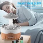 ⁦Lampe d’humidification par gouttelettes d’eau 350ML ultrasonique, avec télécommande⁩ - الصورة ⁦3⁩