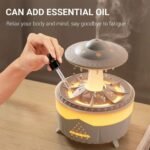 ⁦Lampe d’humidification par gouttelettes d’eau 350ML ultrasonique, avec télécommande⁩ - الصورة ⁦5⁩