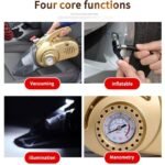 ⁦Aspirateur Portable 4 en 1 pour Voiture avec Gonfleur de Pneu Numérique – مكنسة كهربائية وجهاز نفخ العجلات⁩ - الصورة ⁦6⁩