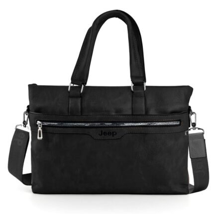 Cartable Homme en Simili Cuir Design Élégant Jeep 180551-12 Noir – حقيبة جلدية لون أسود