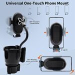 ⁦Support de téléphone pour voiture avec porte-gobelet rotation à 360° - حامل هواتف وأكواب في السيارة⁩ - الصورة ⁦6⁩
