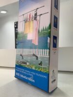 ⁦Double Penderie à vêtements portable à roulettes en Acier Inoxydable – علاقة ملابس متنقلة⁩ - الصورة ⁦7⁩