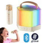 Enceinte Karaoké avec éclairage RVB et microphones sans fil – مكبر صوت كاريوكي
