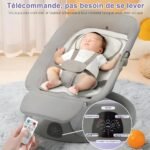 ⁦Balancelle et Berceuse Bébé Electrique avec 5 Vitesses de Balancement et Télécommande – سرير هزاز للأطفال⁩ - الصورة ⁦2⁩