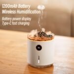 ⁦Diffuseur d'arôme de flamme à affichage numérique, brumisateur froid à ultrasons a 2 modes, 350ml, 1200mAh⁩ - الصورة ⁦3⁩