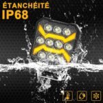 ⁦Phare LED Anti-brouillard 1PCS avec 5 Modes d’éclairage 12V-24V IP68 étanche – مصباح عالي السطوع للسيارات والدراجات النارية⁩ - الصورة ⁦2⁩