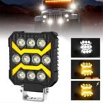 Phare LED Anti-brouillard 1PCS avec 5 Modes d’éclairage 12V-24V IP68 étanche – مصباح عالي السطوع للسيارات والدراجات النارية