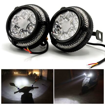 Lot de 2 Phares Antibrouillard 6 LED 12V-85V pour Moto