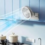 ⁦Ventilateur de Bureau Rechargeable Rotatif avec Lumière LED – مروحة مكتب قابلة للشحن⁩ - الصورة ⁦2⁩