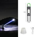 ⁦Lampe de poche LED zoomable 4 modes, Rechargeables 1800mAh⁩ - الصورة ⁦5⁩