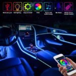 ⁦Bande lumineuse LED en néon RGB pour intérieur de voiture, éclairage suivi son d'ambiance Avec app et télécommande⁩ - الصورة ⁦4⁩