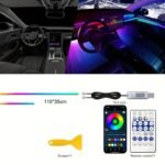 ⁦Bande lumineuse LED en néon RGB pour intérieur de voiture, éclairage suivi son d'ambiance Avec app et télécommande⁩ - الصورة ⁦6⁩
