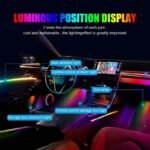 ⁦Bande lumineuse LED en néon RGB pour intérieur de voiture, éclairage suivi son d'ambiance Avec app et télécommande⁩ - الصورة ⁦5⁩