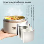 ⁦Lunch Box 4 étage avec Sac Isotherme Isolant – حافظة طعام حرارية 4 طبقات قابلة للاستخدام في الميكروويف⁩ - الصورة ⁦5⁩