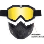 ⁦PACK Casque Moto avec Lunettes Amovibles + Gants Anti-dérapants avec conception d’amortissement⁩ - الصورة ⁦2⁩