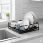 ⁦Égouttoir à vaisselle avec poignées en bois pour cuisine – منظم أواني داخل رف المطبخ⁩ - الصورة ⁦3⁩