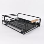 ⁦Égouttoir à vaisselle avec poignées en bois pour cuisine – منظم أواني داخل رف المطبخ⁩ - الصورة ⁦2⁩