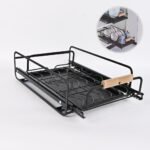 ⁦Égouttoir à vaisselle avec poignées en bois pour cuisine – منظم أواني داخل رف المطبخ⁩ - الصورة ⁦4⁩