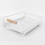 ⁦Égouttoir à vaisselle avec poignées en bois pour cuisine – منظم أواني داخل رف المطبخ⁩ - الصورة ⁦7⁩