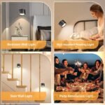 ⁦Applique murale Double Tète avec 3 températures de couleur et 3 niveaux de luminosité 1Pcs – مصباح حائط مثالي لغرف النوم⁩ - الصورة ⁦6⁩