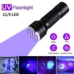 ⁦lampe de poche UV 21LED en alliage d'aluminium détecteur des scorpions et faux billet - المصباح بالأشعة فوق البنفسجية كاشف للعقارب والعملات المزورة⁩ - الصورة ⁦2⁩